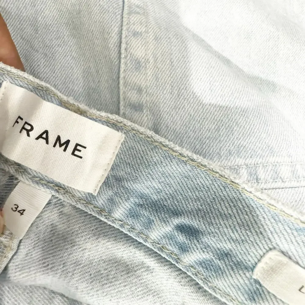 Frame Women's Le Brigette Denim High Rise Mini Short in Soap Size 34 NWT